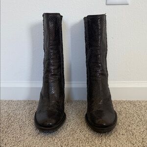 Rocco P. Black Textured Heeled Boots